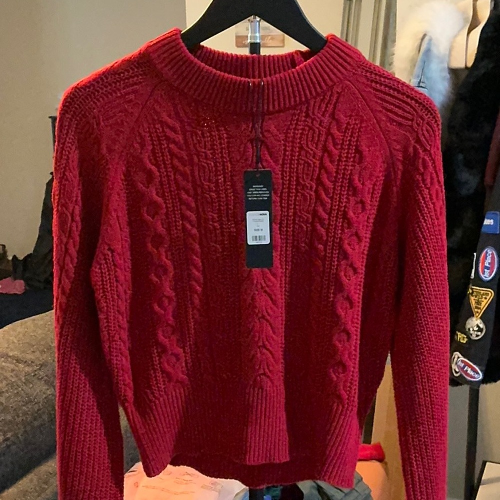 Fashion Nova Crop Cable Knit Sweater